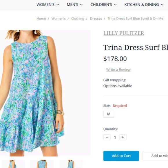 Lilly Pulitzer Trina Dress Surf Blue Soleil It On Me - Picture 7 of 7